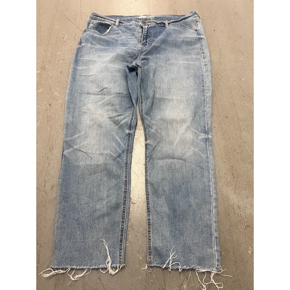 Old Navy Jeans Womens 36" Waist Blue Denim The Power Jean Perfect Straight Ankle